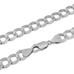 10k White Gold Solid Flat Cuban Chain 2.3gms to 196gms Necklace 2MM to 15.8MM Sizes 14" to 30"