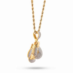 Boxing Glove 0.5CTW Natural Diamond 10k Gold Mens Pendant Charm 4.3gms