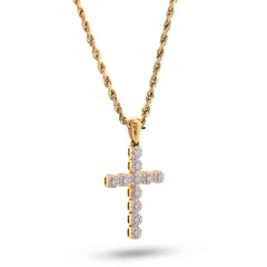 Mens Religious Cross 0.50 CTW Natural Diamond 10k Gold Pendant 1.9g Charm