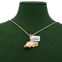 10k Gold 1.25CTW Natural Diamond Truck Pendant Mens Charm 6.4gms
