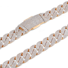 12MM Mens 10k Yellow Gold 19.87CTW Natural Diamond Cuban Link Chain 22" Necklace 71.9gms