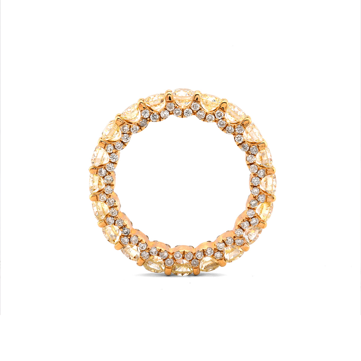 Infinity Band 4.25CTW Natural Diamond 14k Gold Round Stones Mens Ring 4.2g