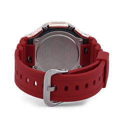 Casio G-Shock GA-2100 4.6 CT Natural Diamond Rose Iced Out Red Watch