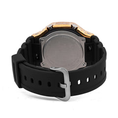 Casio G-Shock GA-2100 4.6 CT Natural Diamond Iced Out Yellow Bezel & Black Dial Watch