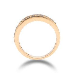 Mens 3 Row Natural Diamond 10k Gold 2.5CTW Round Stone Band Ring 7.3gms