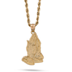 10k Yellow Gold Mens Womens Praying Hands Pendant Religious 1.6g Charm