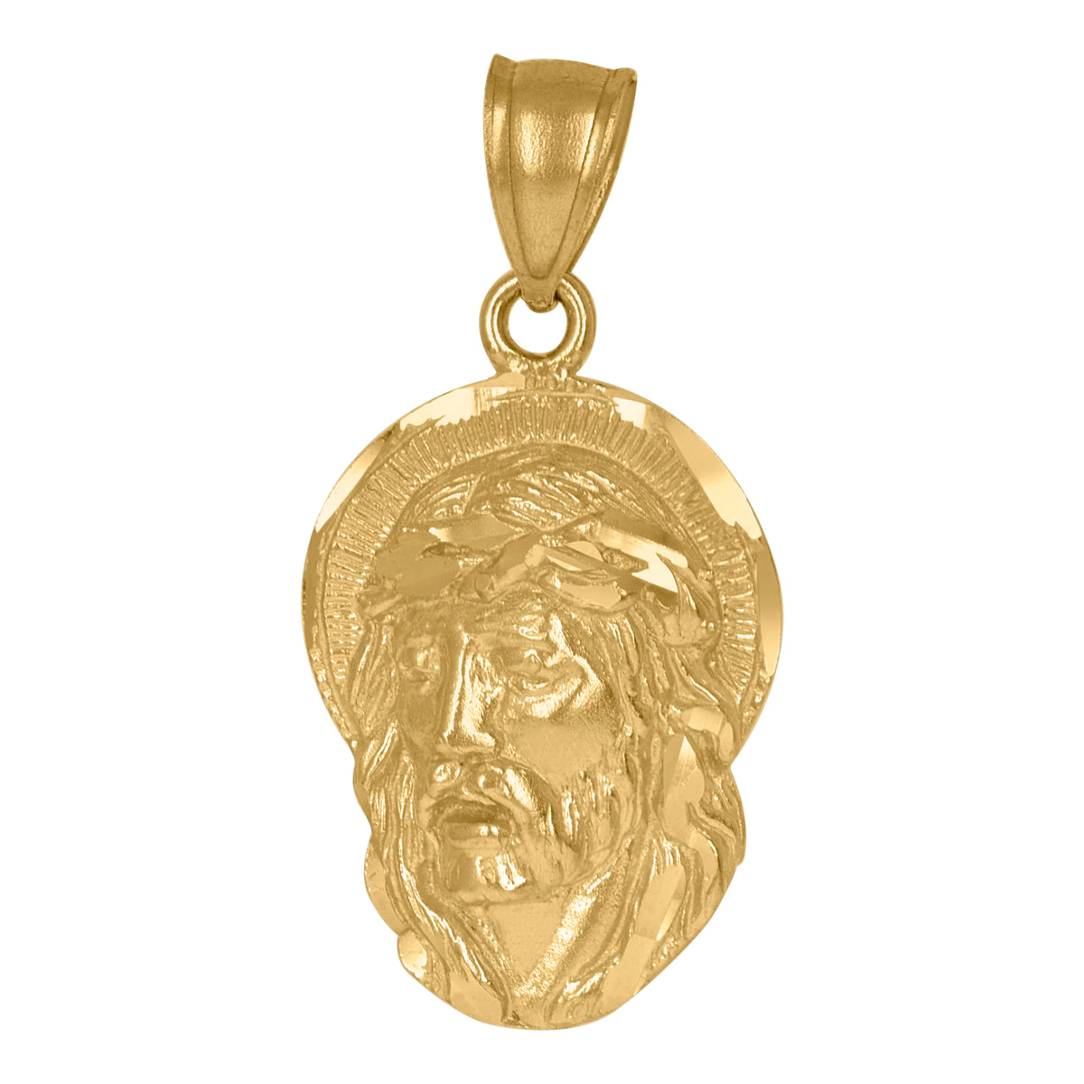 10kt Yellow Gold Unisex Jesus Religious Charm Pendant