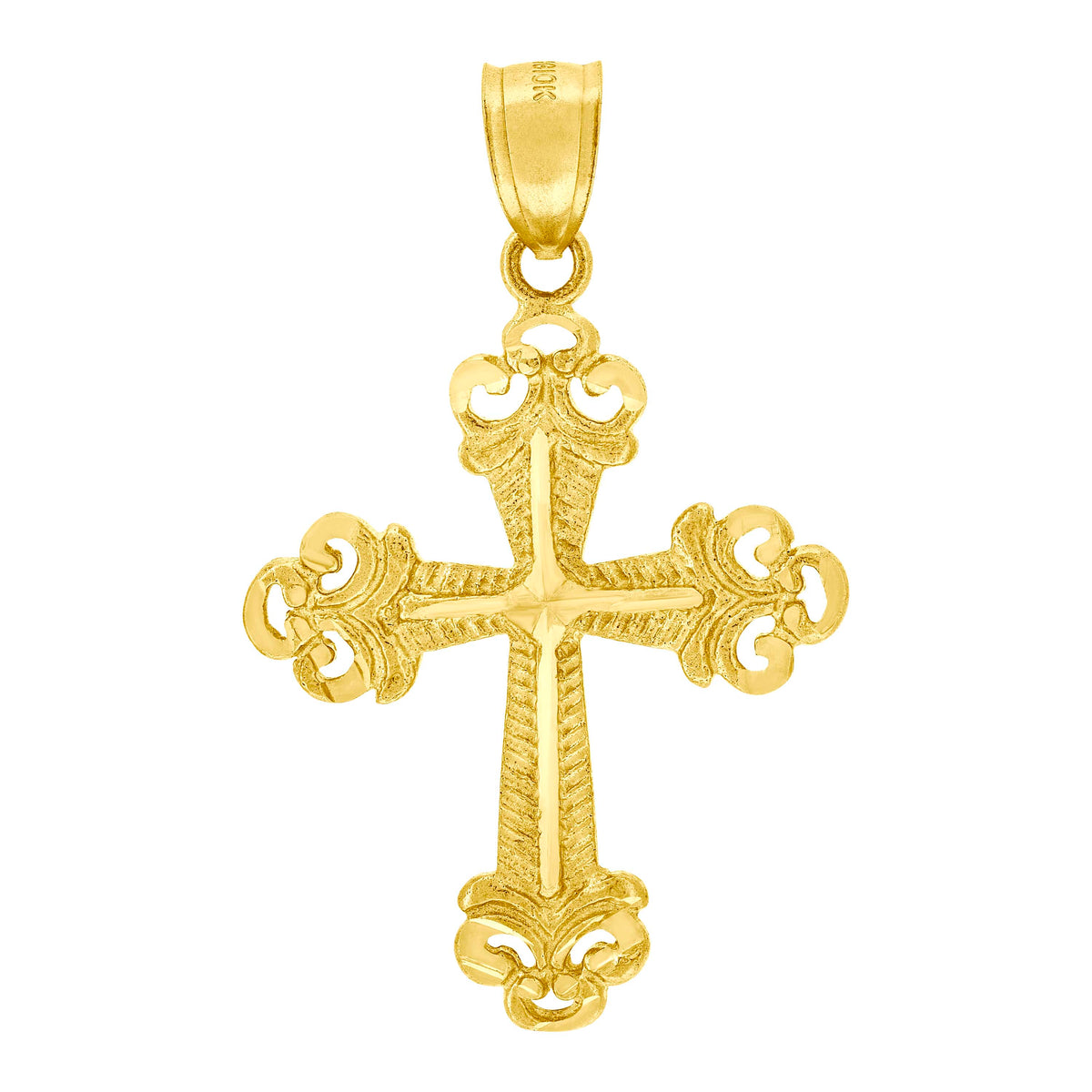 10kt Two-Tone Gold Unisex Diamond-Cut Textured 15 Anos Quinceanera Charm Pendant
