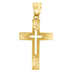 10kt Two-Tone Gold Unisex Diamond-Cut Initial W Charm Pendant