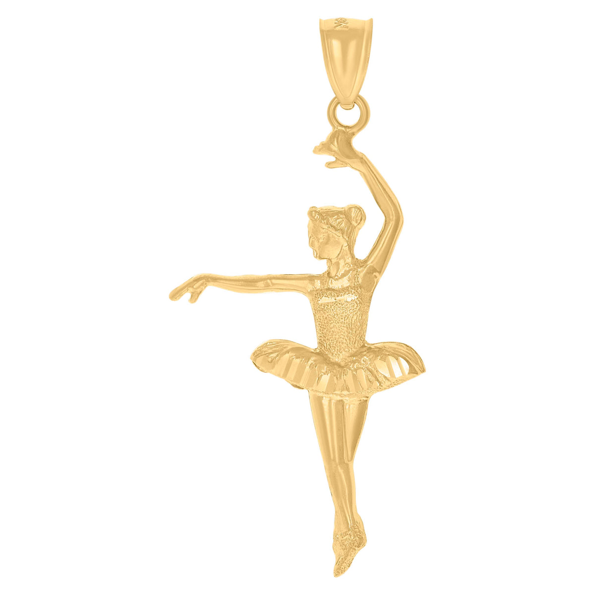 10kt Yellow Gold Textured Womens Ballerina Sports Charm Pendant