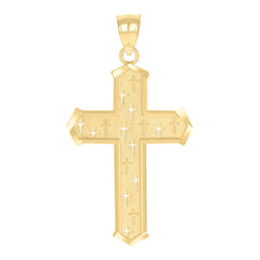10kt Two-Tone Gold Unisex Diamond-Cut Initial B Charm Pendant