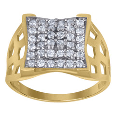 10kt Two-Tone Gold Cubic Zirconia Baby Square Ring