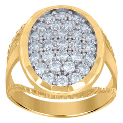 10kt Tri-Color Gold Mens Cubic-Zirconia St. Lazarus Religious Charm Pendant
