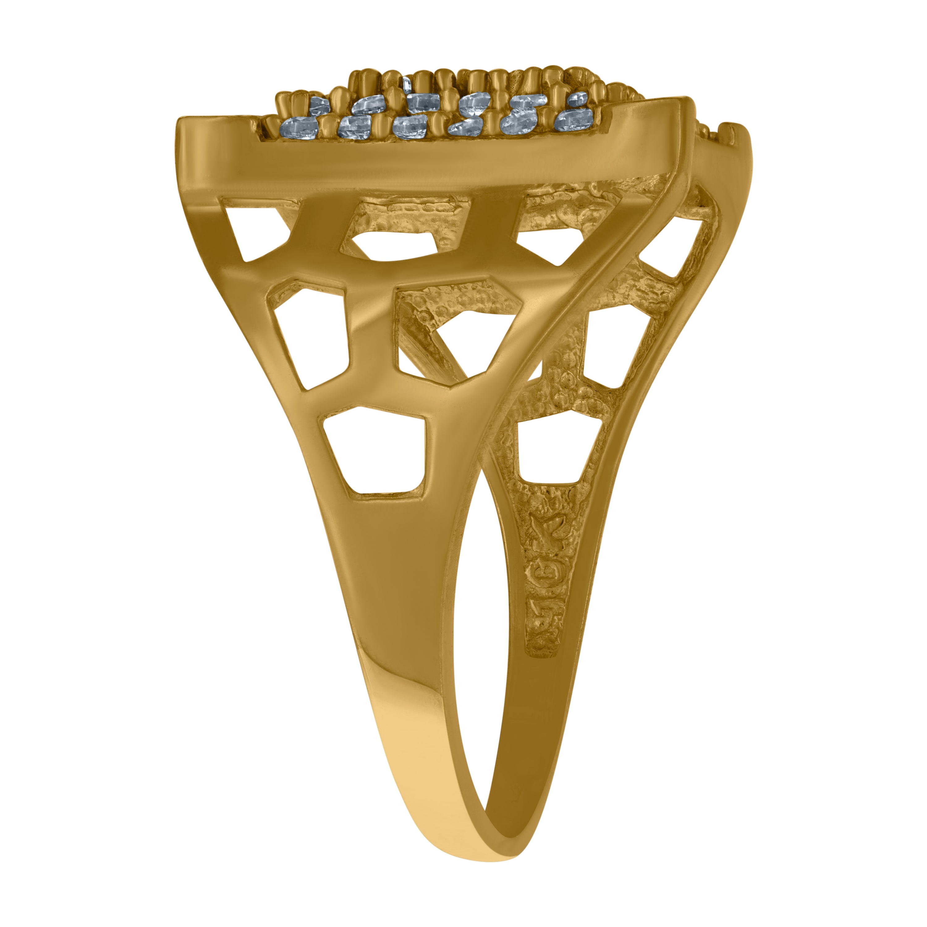 10kt Two-Tone Gold Cubic Zirconia Basket Ball Sports Charm Pendant
