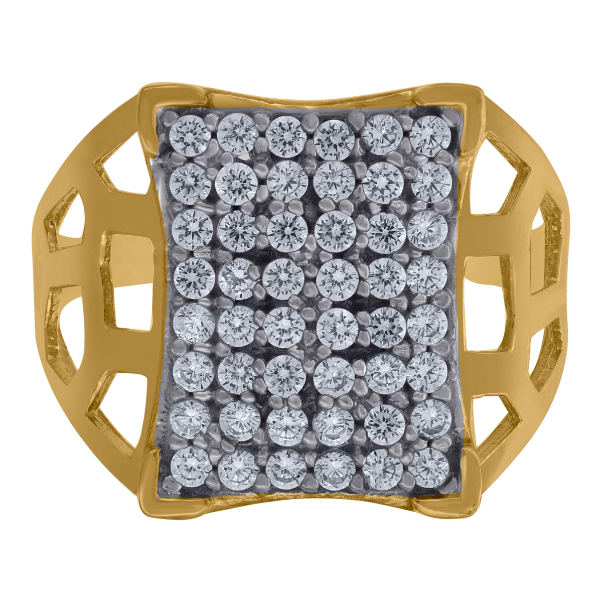 10kt Two-Tone Gold Cubic Zirconia Basket Ball Sports Charm Pendant
