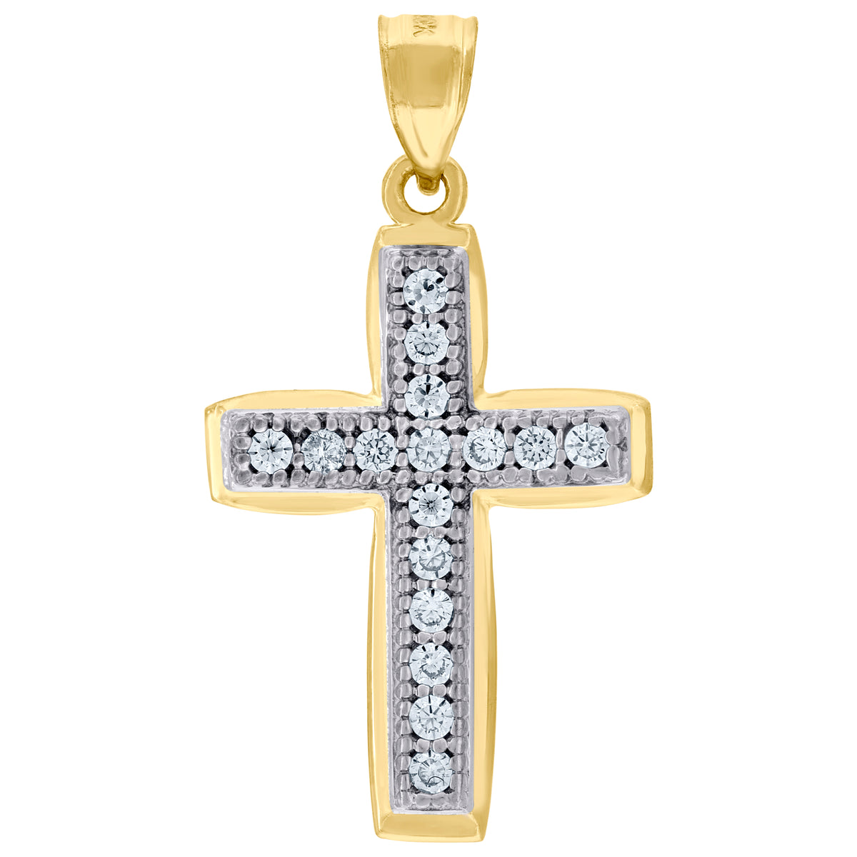 10kt Two-Tone Gold Unisex Textured Holy Family Pray For Us Religious Charm Pendant