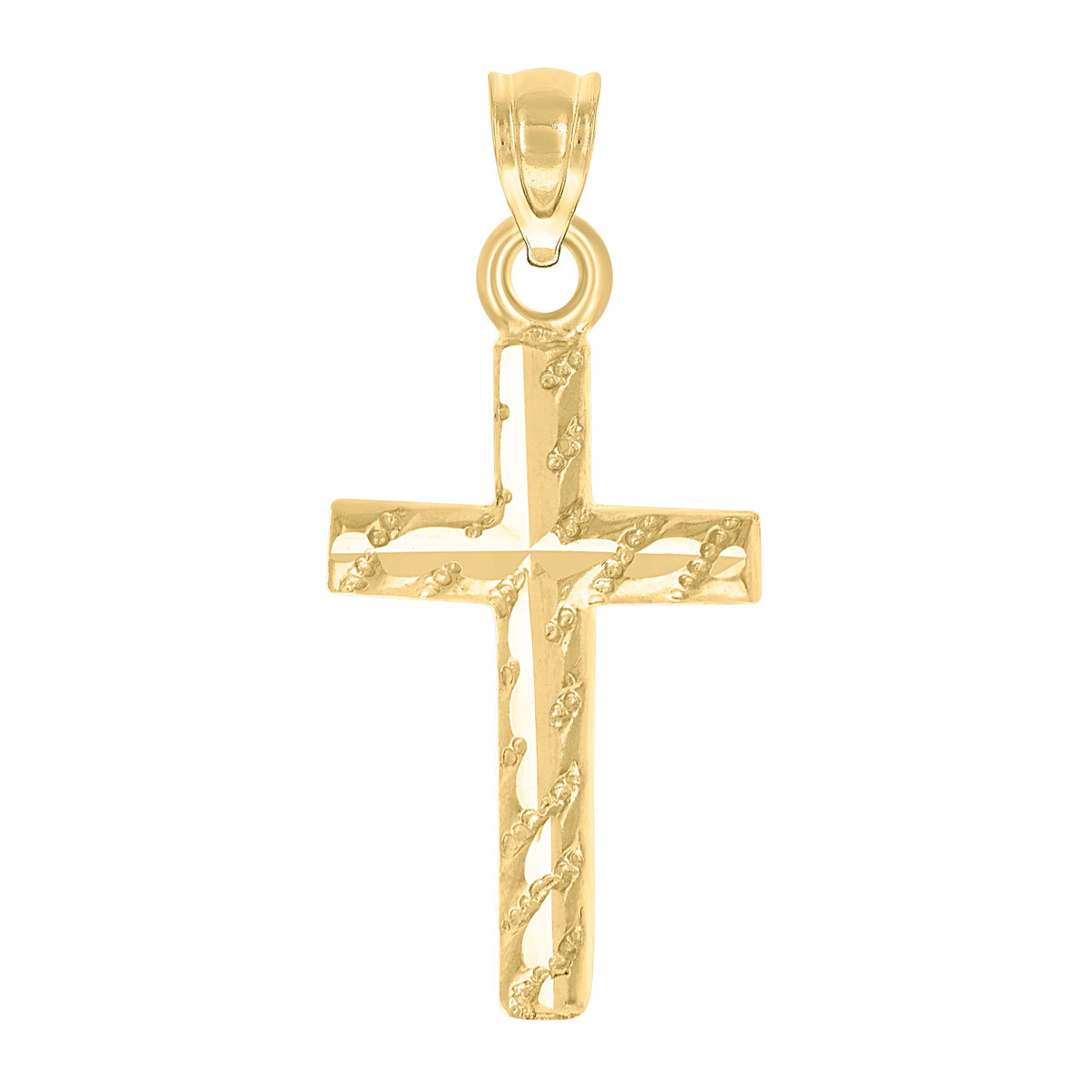 10kt Two-Tone Gold Unisex Diamond-Cut Initial O Charm Pendant