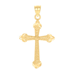 10kt Yellow Gold Womens Mens Unisex Crucifix Cross Religious Charm Pendant