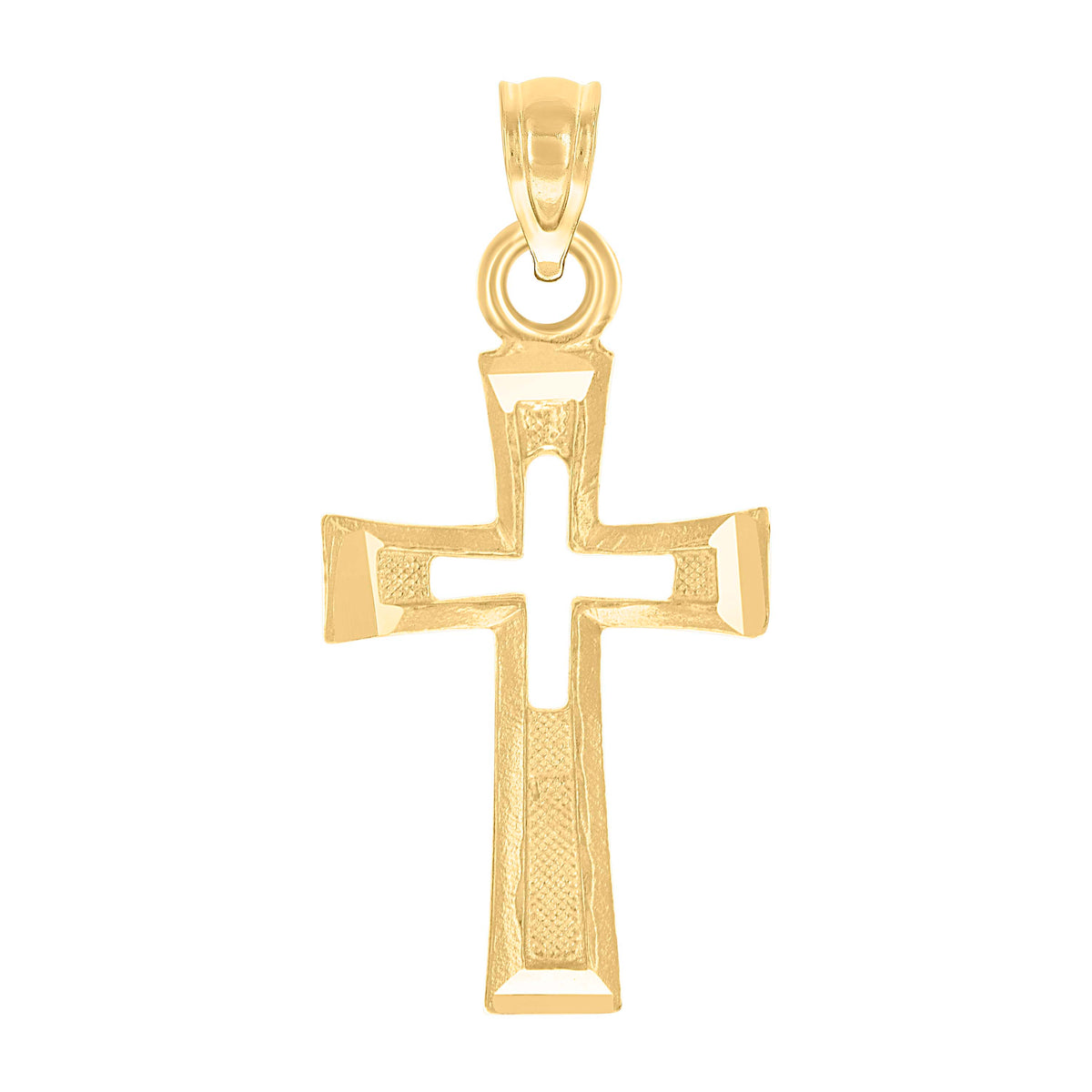 10kt Two-Tone Gold Unisex Diamond-Cut Initial P Charm Pendant