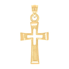 10kt Two-Tone Gold Unisex Diamond-Cut Initial P Charm Pendant