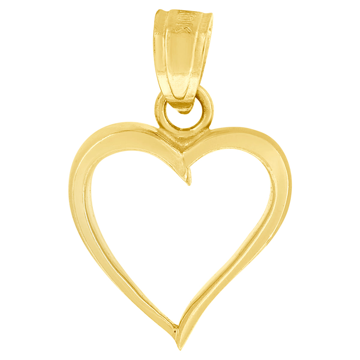 10kt Yellow Gold Womens Heart Charm Pendant