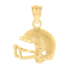 10kt Yellow Gold Mens Nugget Football Helmet Sports Charm Pendant