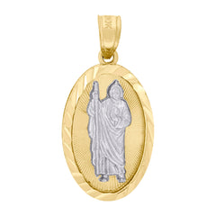 10kt Two-Tone Gold Unisex Diamond-Cut Textured 15 Anos Quinceanera Charm Pendant