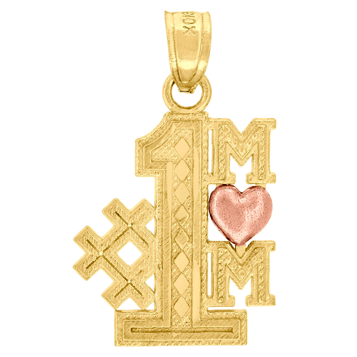 10kt Two-tone Gold Mens Cubic-Zirconia St. Jude Religious Charm Pendant