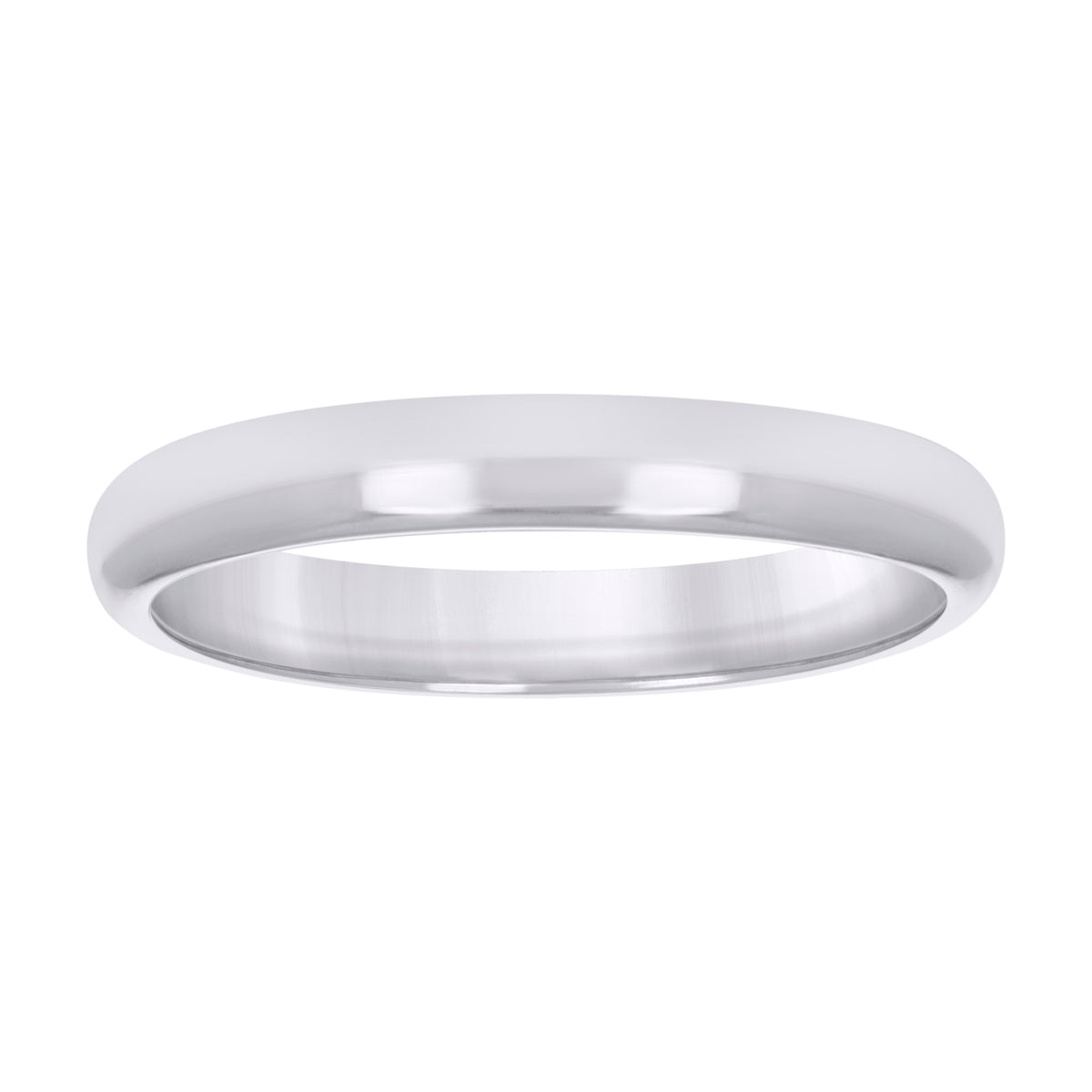 10kt White Gold Womens Comfort Fit 3mm Wedding Band Ring Size 12