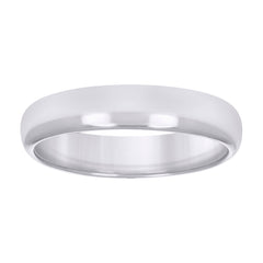 10kt White Gold Unisex 4mm Hollow Comfort-Fit Wedding Band Ring Size 11