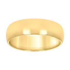 10kt Yellow Gold Mens Comfort Fit 6mm Wedding Band Ring Size 12