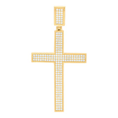 10kt Yellow Gold Cubic-Zirconia Mens Cross Angel Wings Religious Charm Pendant