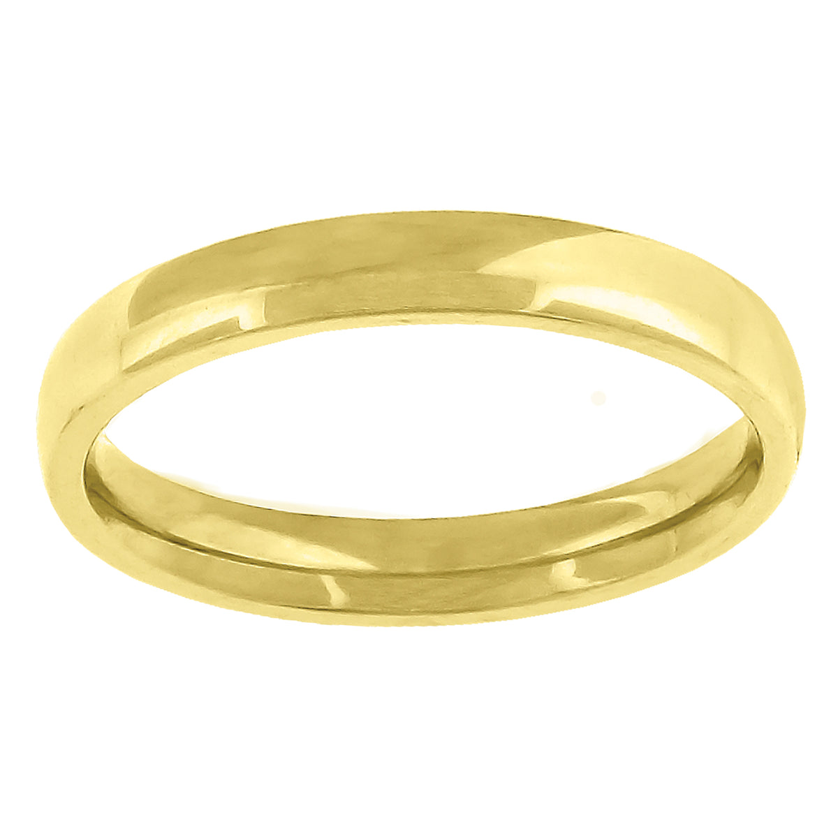 14Kt Yellow Gold Unisex Dome Polished Comfort-Fit 3Mm-Size 7 Wedding Engagement Band Ring