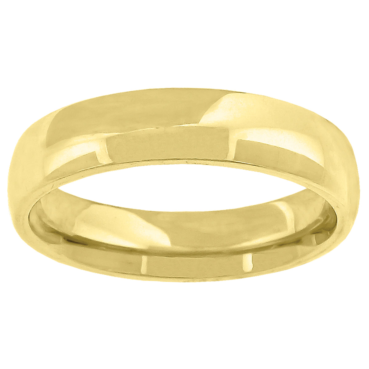14Kt Yellow Gold Unisex Dome Polished Comfort-Fit 5Mm-Size 7 Wedding Engagement Band Ring