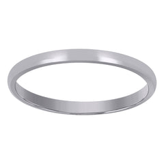 14Kt White Gold Unisex Dome Polished Comfort-Fit 2Mm-Size 8 Wedding Engagement Band Ring