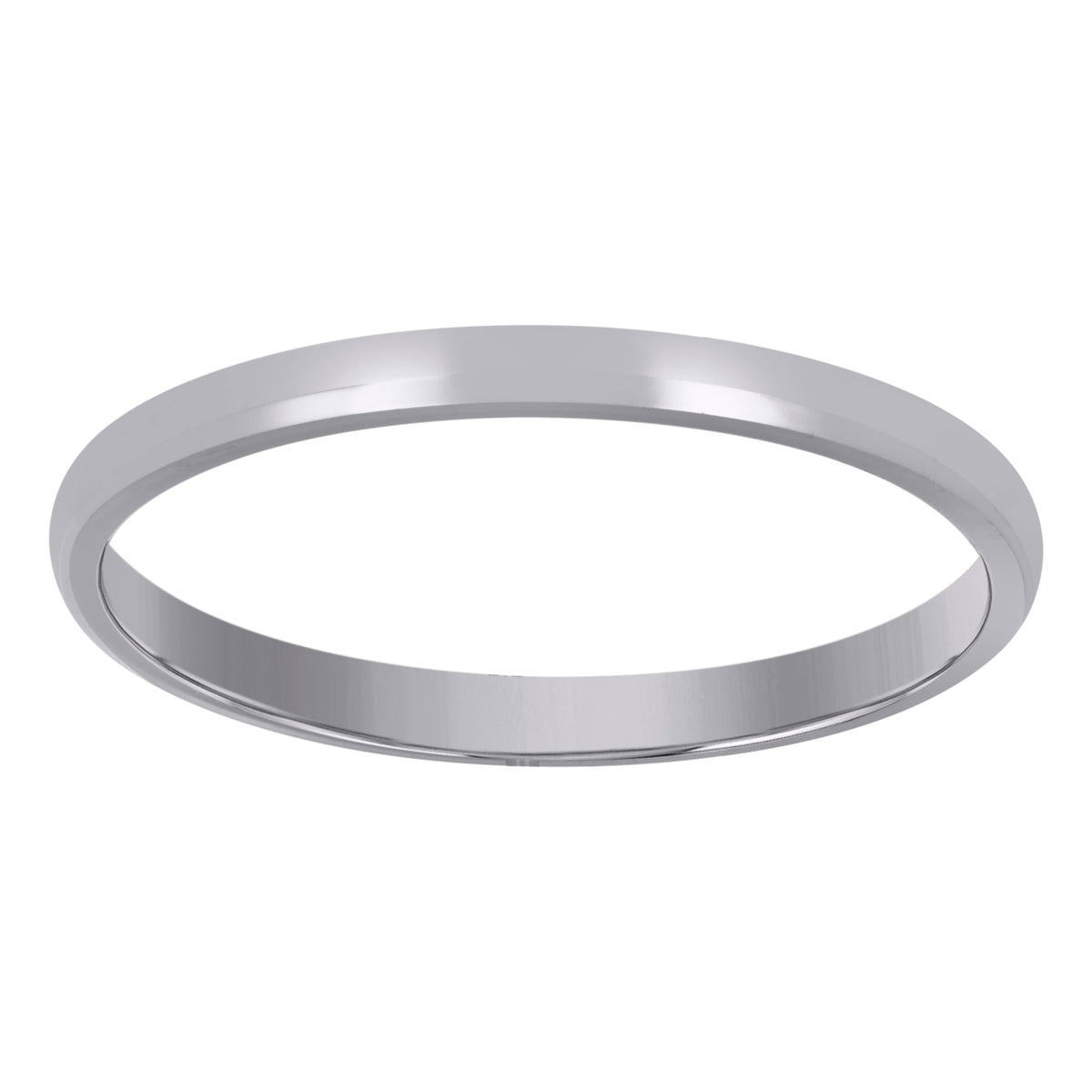 14Kt White Gold Unisex Dome Polished Comfort-Fit 2Mm-Size 9 Wedding Engagement Band Ring
