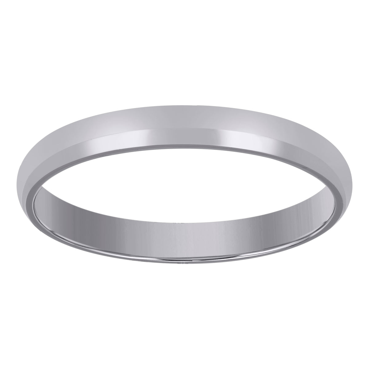 14Kt White Gold Unisex Dome Polished Comfort-Fit 3Mm-Size 6 Wedding Engagement Band Ring