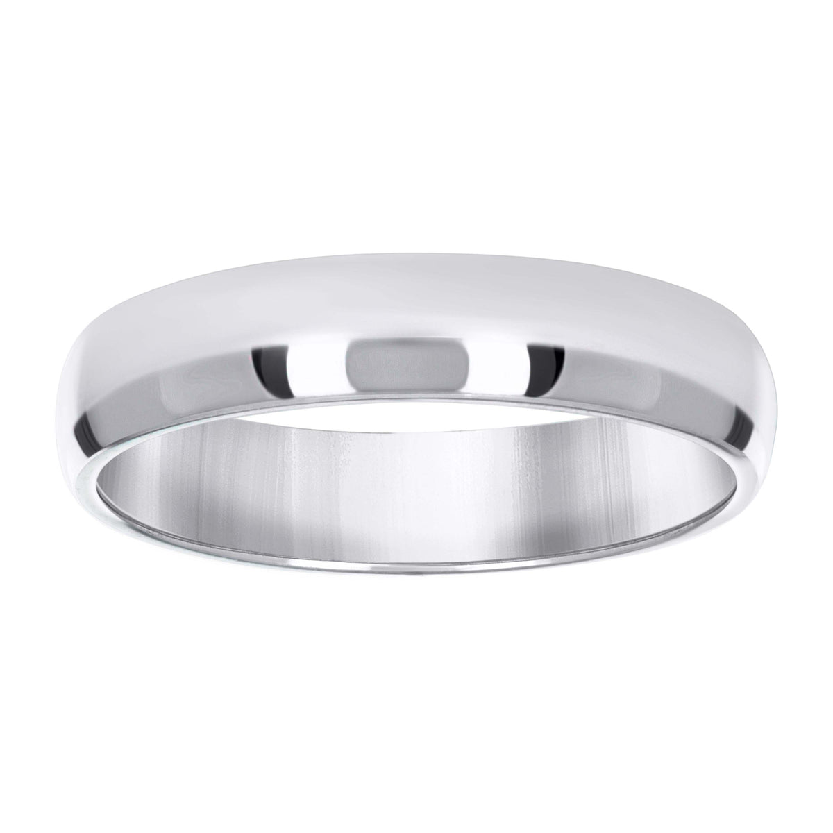 14Kt White Gold Unisex Dome Polished Comfort-Fit 5Mm-Size 12 Wedding Engagement Band Ring