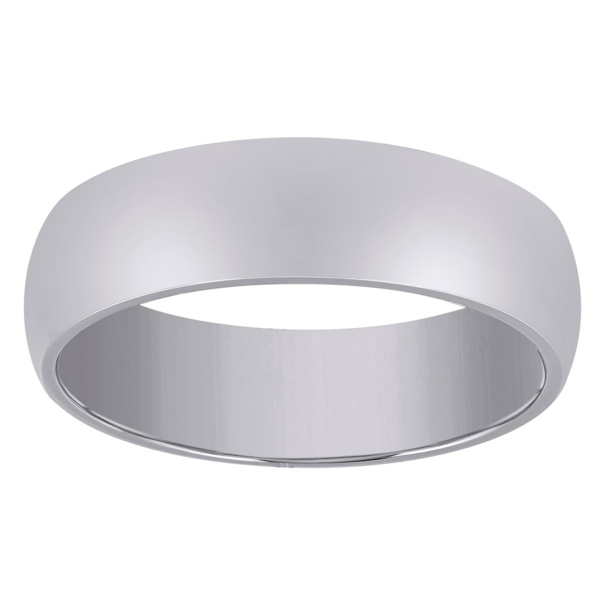 14Kt White Gold Unisex Dome Polished Comfort-Fit 6Mm-Size 13 Wedding Engagement Band Ring
