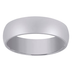 14Kt White Gold Unisex Dome Polished Comfort-Fit 6Mm-Size 14 Wedding Engagement Band Ring