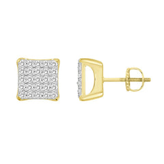 LADIES EARRINGS 0.25CT ROUND DIAMOND 10K YELLOW GOLD