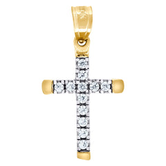 10kt Two-Tone Gold Unisex Textured Saint Christopher Pray For Us Religious Charm Pendant