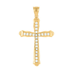 10kt Two-Tone Gold Unisex Textured Infant Jesus Pray For Us Religious Charm Pendant