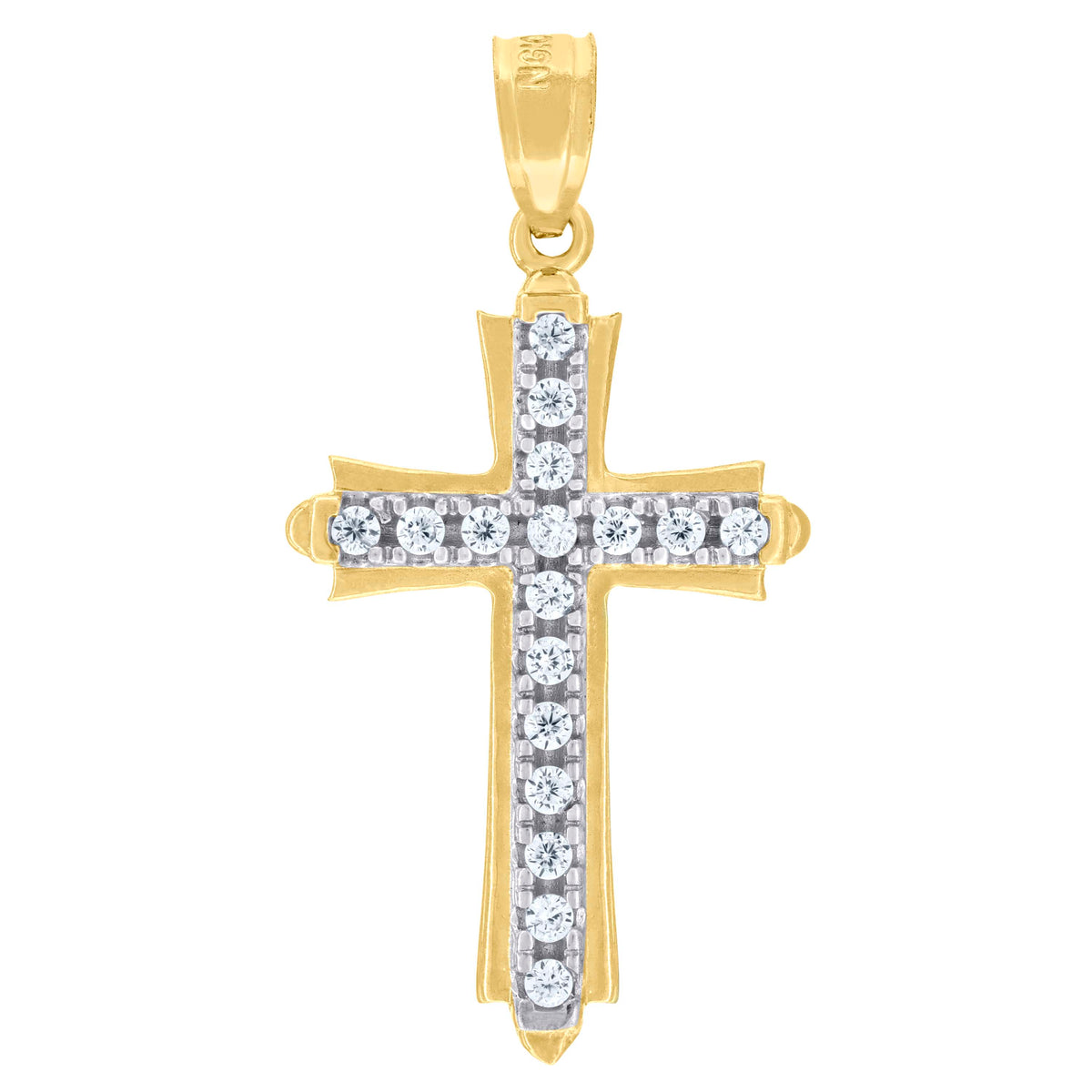 10kt Two-Tone Gold Unisex Textured Last Supper Pray For Us Religious Charm Pendant