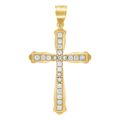 10kt Two-Tone Gold Unisex Textured Jesus Christ Pray For Us Religious Charm Pendant