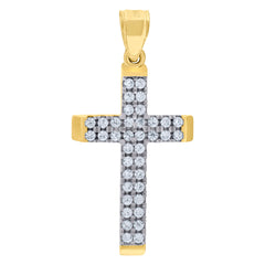10kt Two-Tone Gold Unisex Textured Saint George Pray For Us Religious Charm Pendant