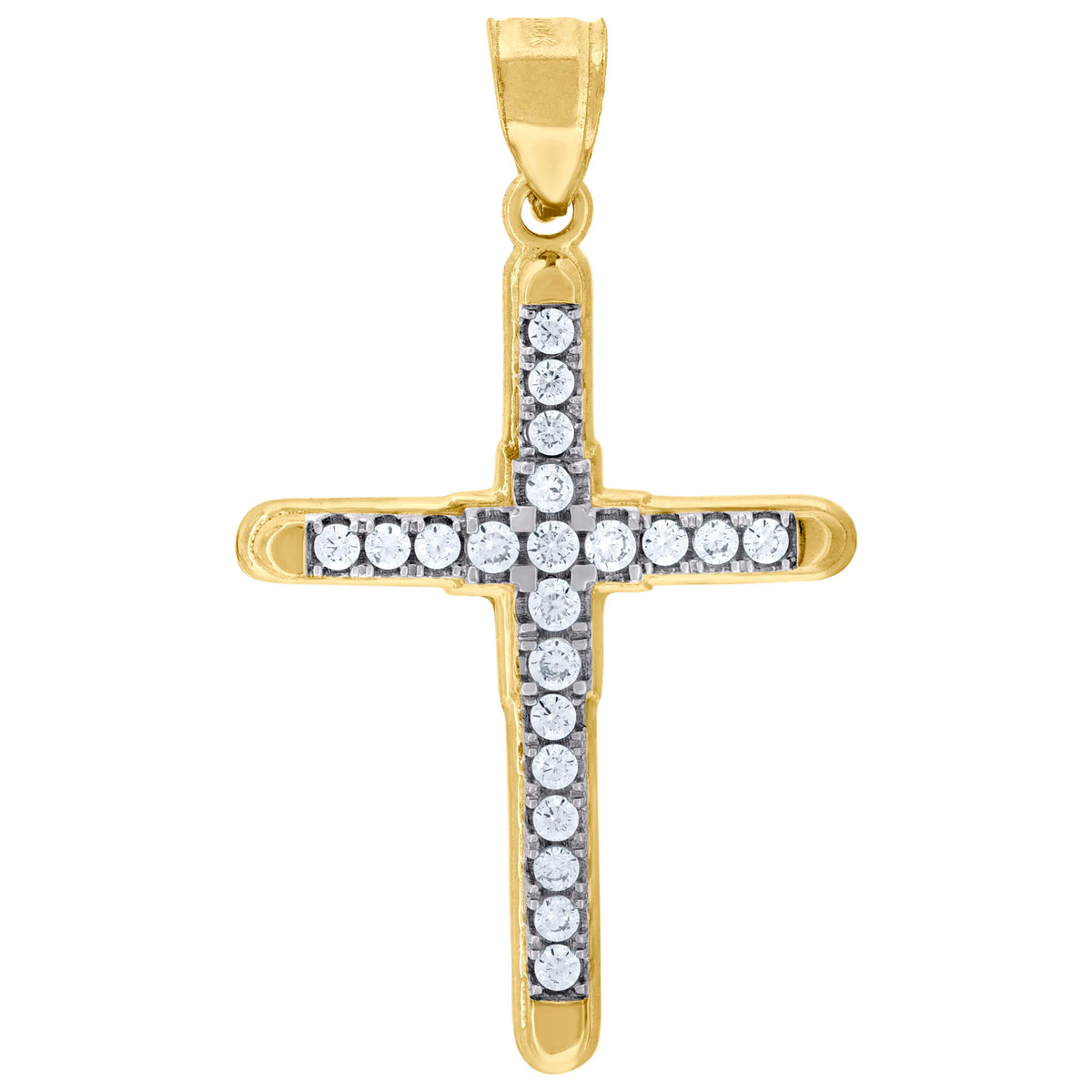 10kt Two-Tone Gold Unisex Textured Saint Lazarus Pray For Us Religious Charm Pendant