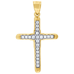 10kt Two-Tone Gold Unisex Textured Saint Lazarus Pray For Us Religious Charm Pendant
