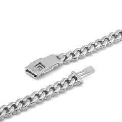 8MM 925 Sterling Silver Cuban Link 8.125CTW Natural Diamond 22" Chain Mens Necklace 67.5gms