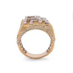 Mens Rolls Royce 4.5CTW Natural Diamond 10k Gold Pinky Ring 18.6gms